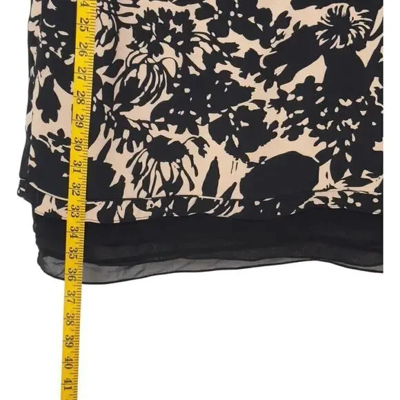 DVF Diane Von Furstenberg 95% Silk Sleeveless Tiered Hem Shift Dress (4) - Picture 12 of 13